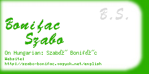 bonifac szabo business card